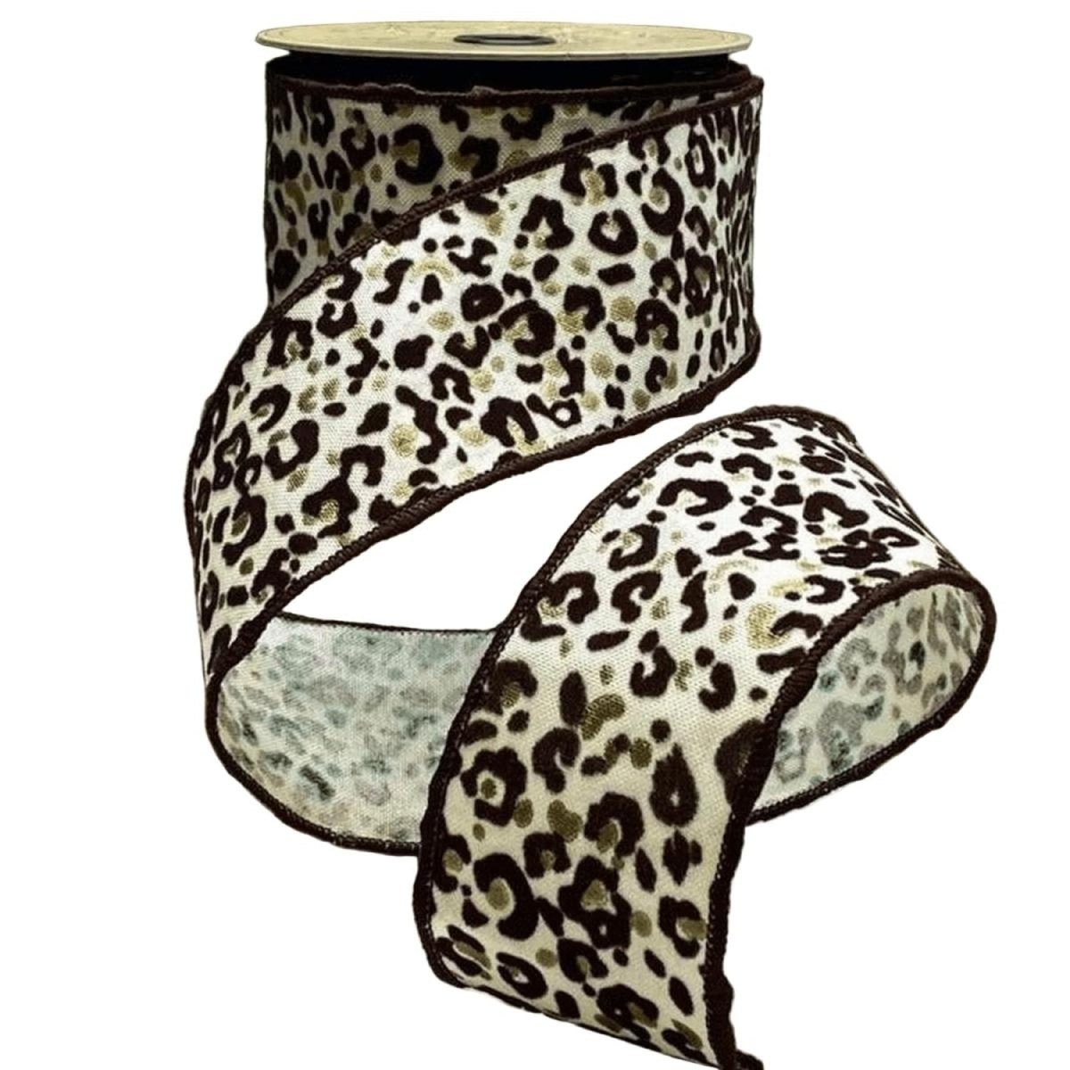 Shop For 2.5" Linen Leopard Print Ribbon: Cream (10 Yards)