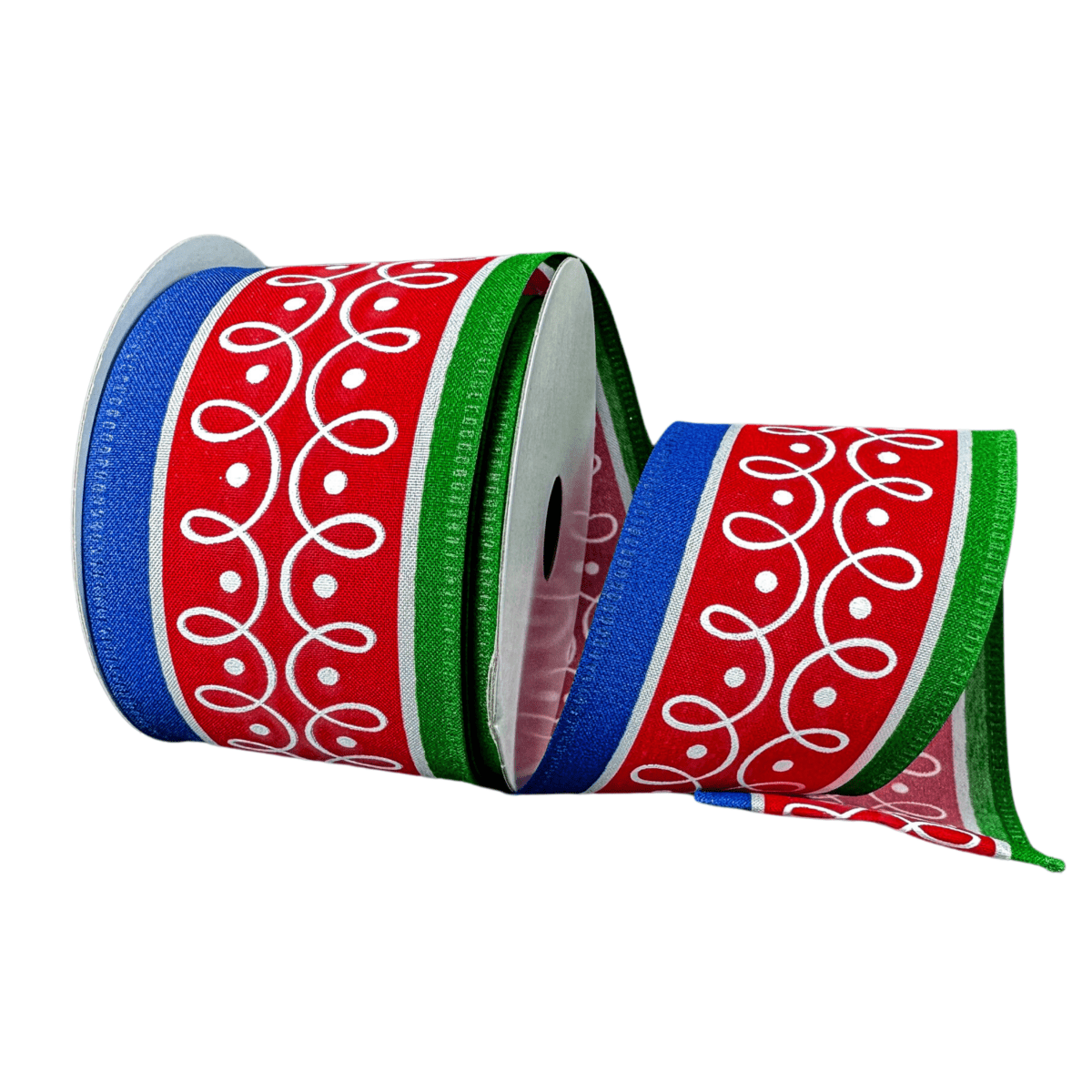 Shop For 2.5" Loop Patterns Ribbon: Red & Green (10 Yards)