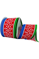 Shop For 2.5" Loop Patterns Ribbon: Red & Green (10 Yards)