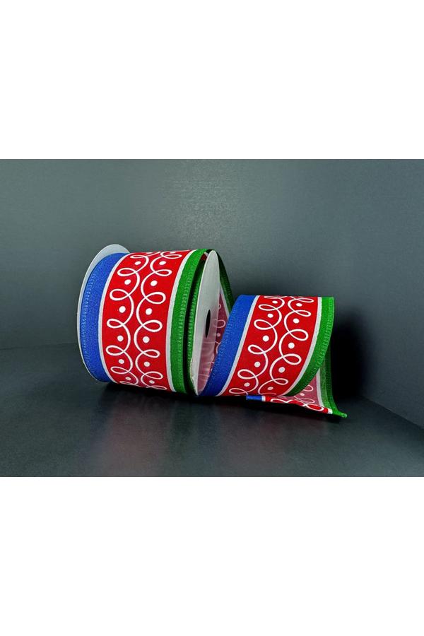 Shop For 2.5" Loop Patterns Ribbon: Red & Green (10 Yards)