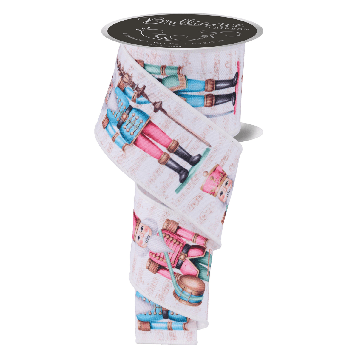 Shop For 2.5" LS Nutcracker Ribbon: Ivory/Pink (10 Yards)
