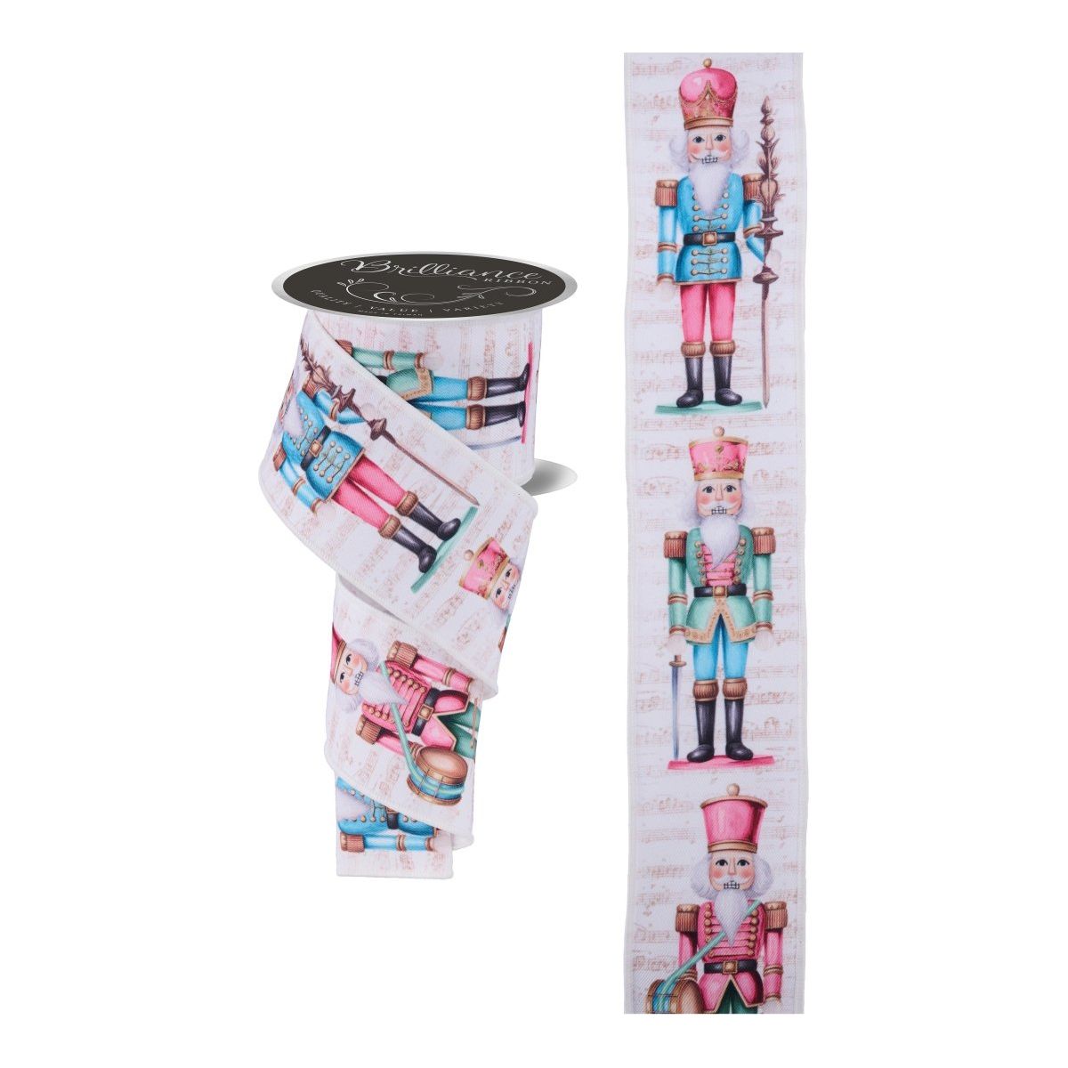 Shop For 2.5" LS Nutcracker Ribbon: Ivory/Pink (10 Yards)