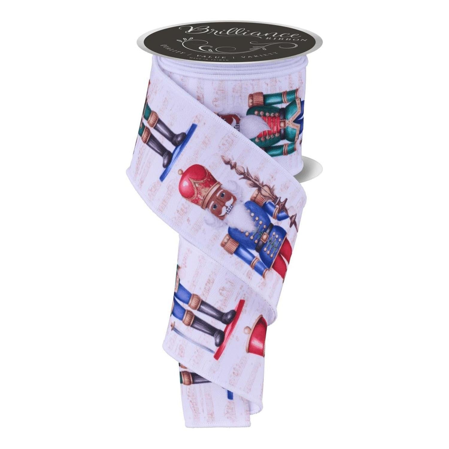 2.5" LS Nutcracker Ribbon: White (10 Yards)