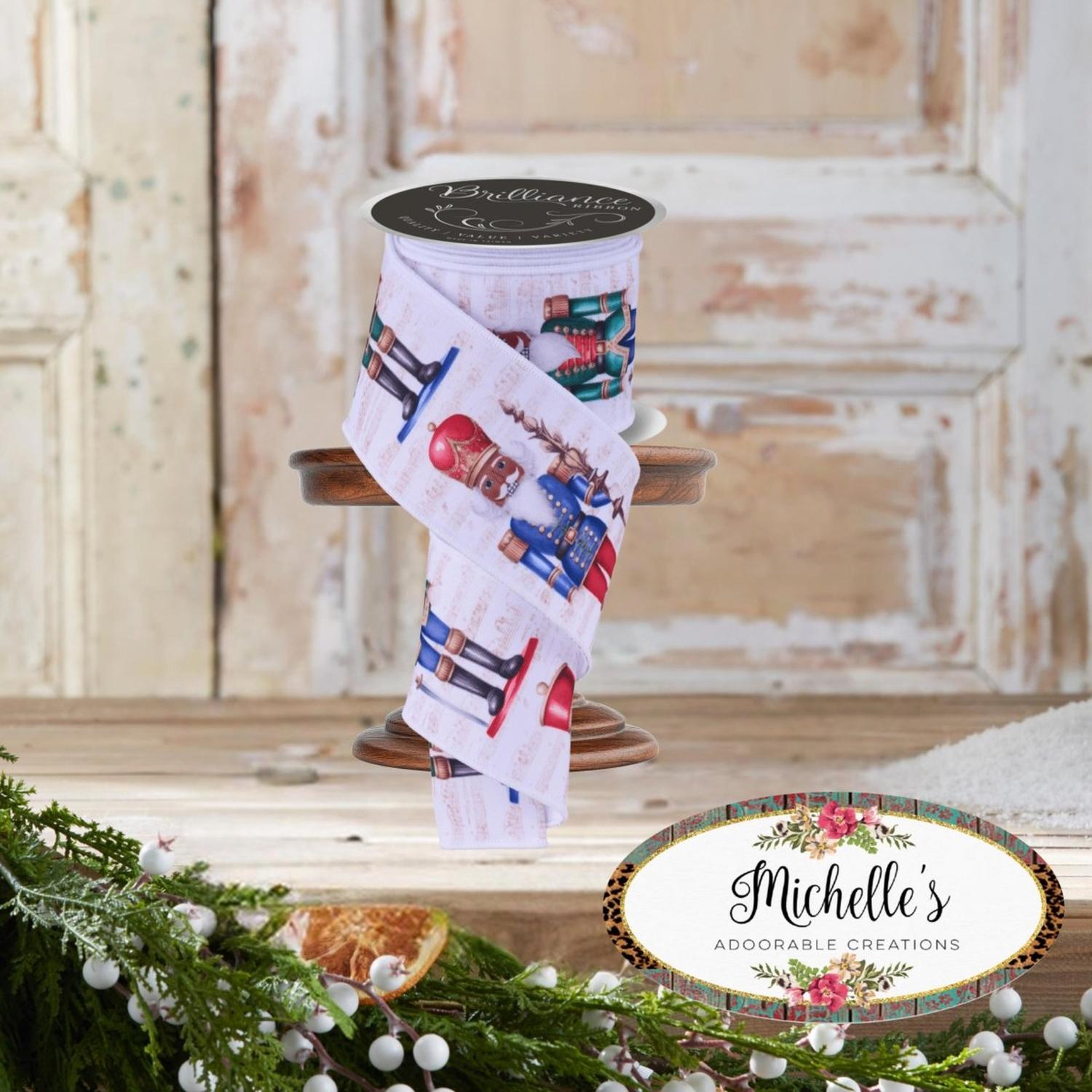 2.5" LS Nutcracker Ribbon: White (10 Yards)