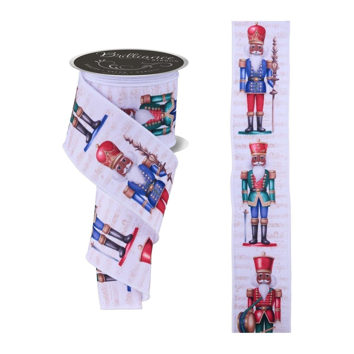 2.5" LS Nutcracker Ribbon: White (10 Yards)