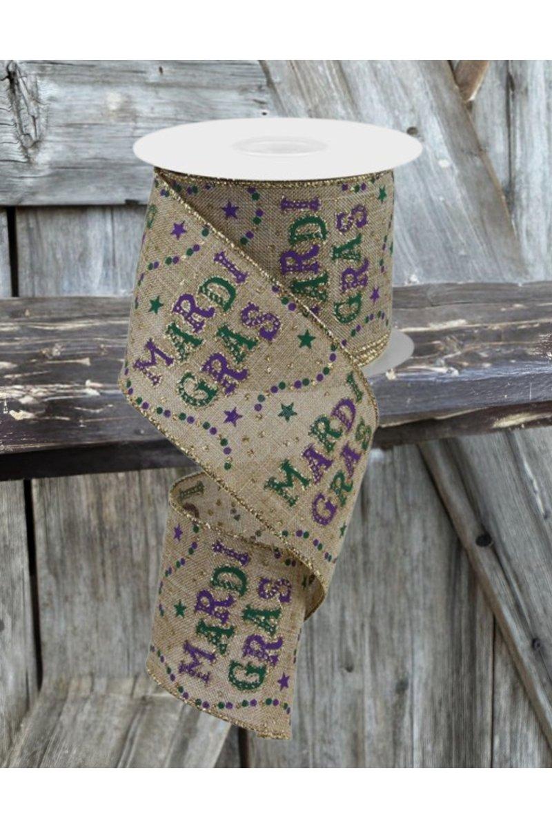 Shop For 2.5" Mardi Gras Beads Ribbon: Beige (10 Yards)