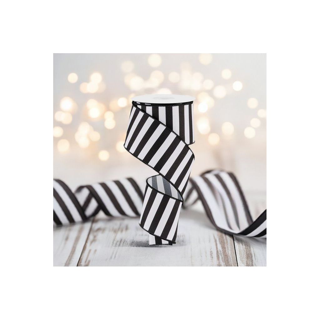 Shop For 2.5" Medium Horizontal Stripe Ribbon: Black (10 Yard) at Michelle's aDOORable Creations