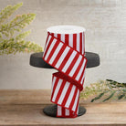 Shop For 2.5" Medium Horizontal Stripe Ribbon: Red & White (10 Yards)