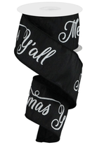 Shop For 2.5" Merry Christmas Yall Ribbon: Black (10 Yards)
