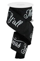 Shop For 2.5" Merry Christmas Yall Ribbon: Black (10 Yards)