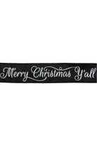 Shop For 2.5" Merry Christmas Yall Ribbon: Black (10 Yards)