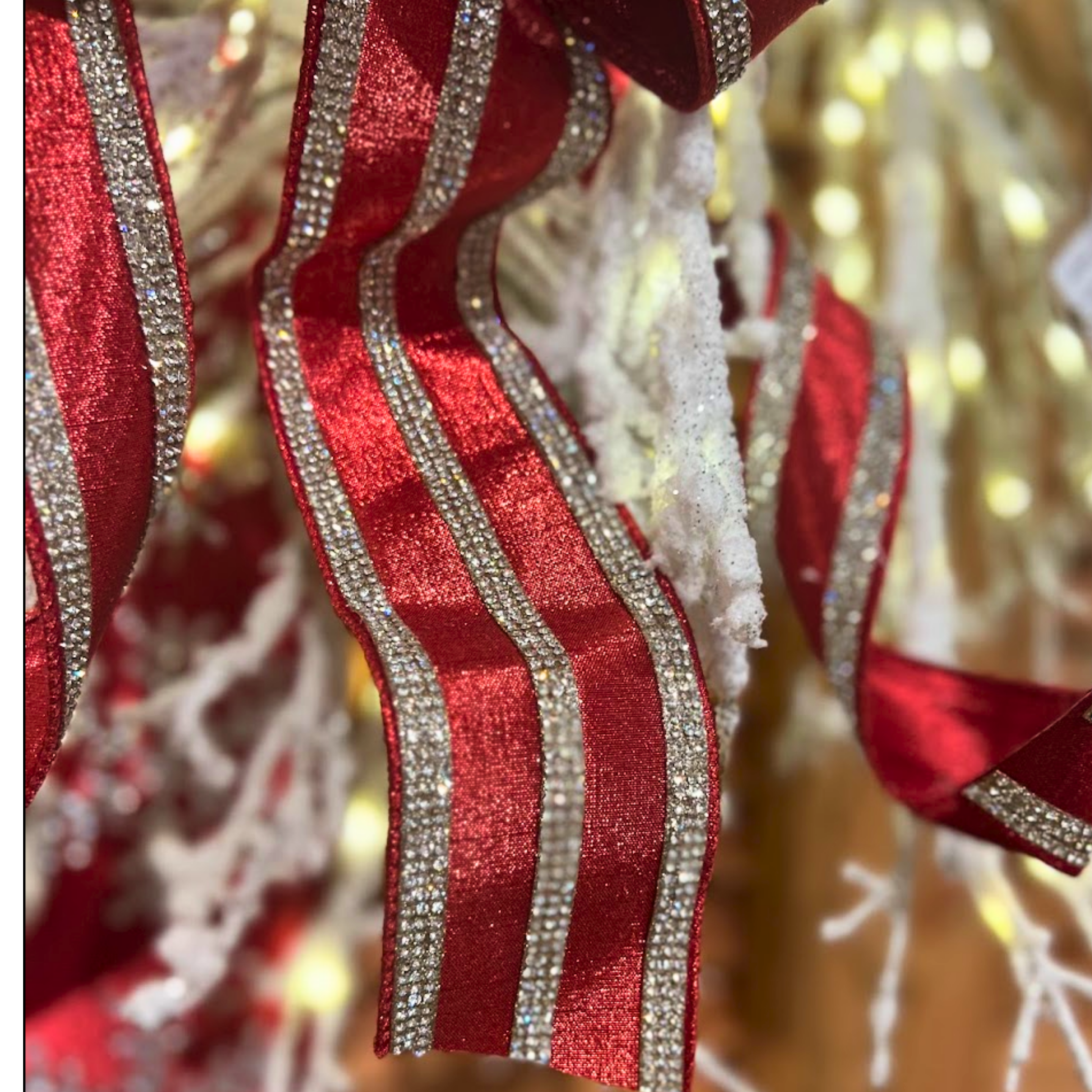 Shop For 2.5" Metallic Dupion Jewel Stripe Ribbon: Red (5 Yards)