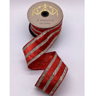 Shop For 2.5" Metallic Dupion Jewel Stripe Ribbon: Red (5 Yards)