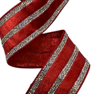 Shop For 2.5" Metallic Dupion Jewel Stripe Ribbon: Red (5 Yards)