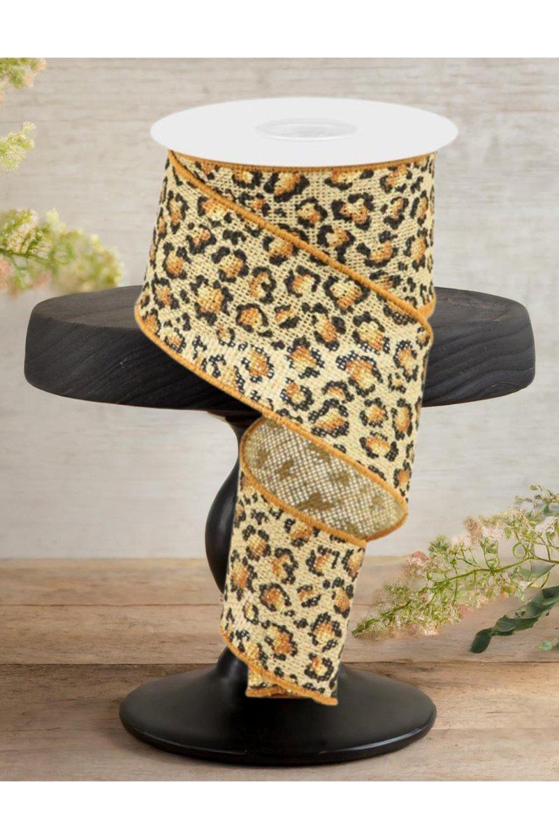 Shop For 2.5" Metallic Leopard Print Burlap Ribbon: Natural (10 Yards)