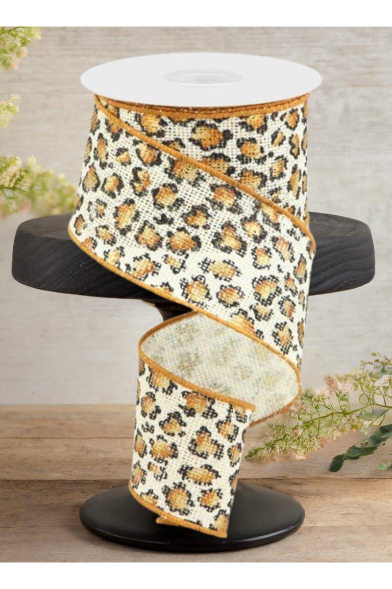 Shop For 2.5" Metallic Leopard Print Burlap Ribbon: Off White (10 Yards)