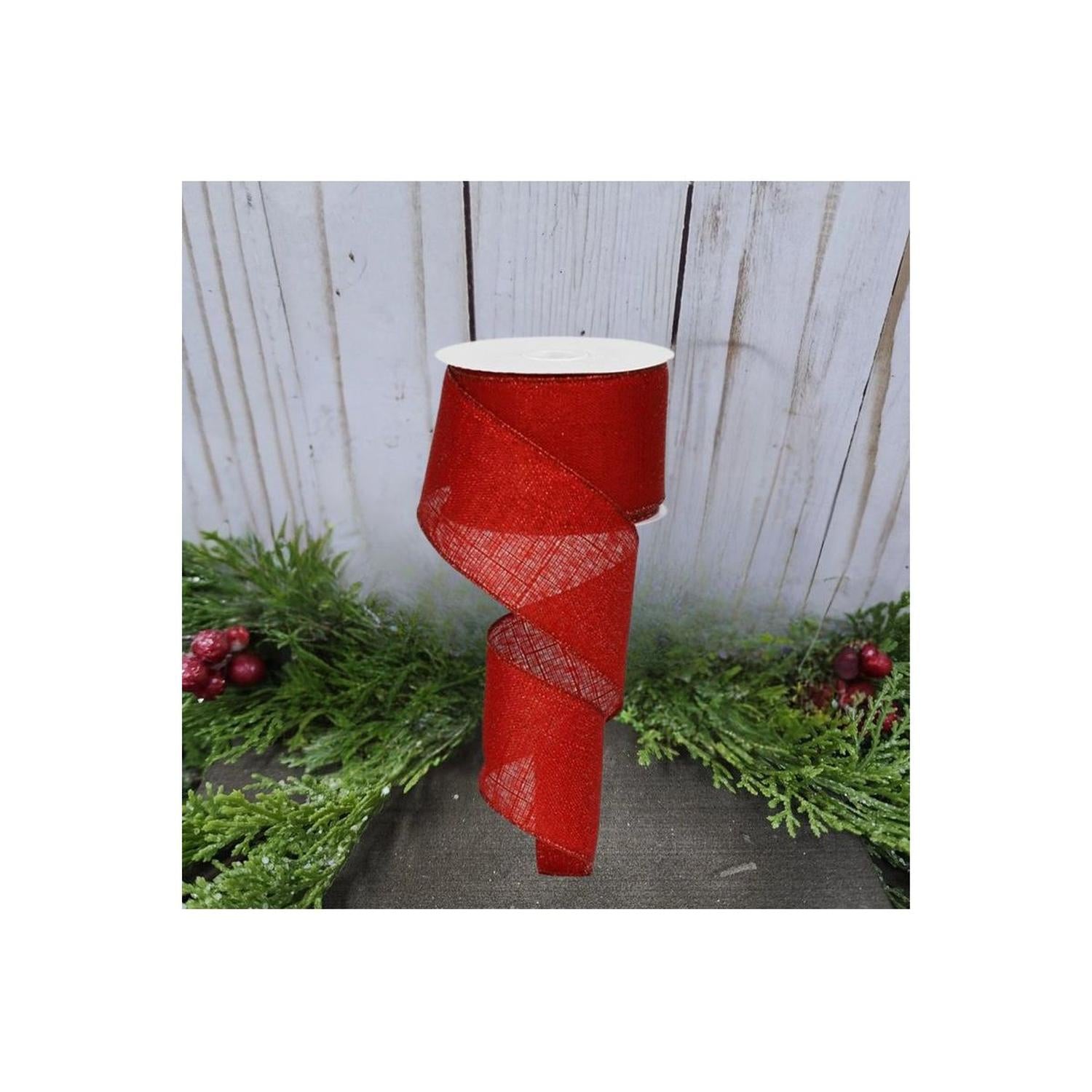 Shop For 2.5" Metallic Royal Canvas Ribbon: Red (10 Yards) at Michelle's aDOORable Creations