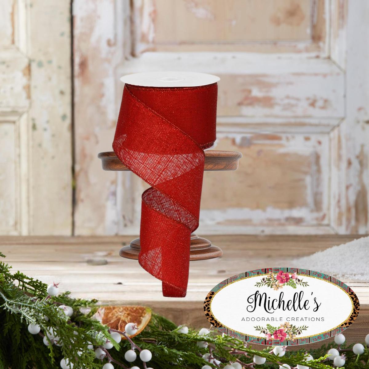 Shop For 2.5" Metallic Royal Canvas Ribbon: Red (10 Yards)