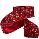 2.5" Metallic Sequin Ribbon: Red (10 Yards)