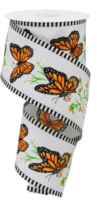 Shop For 2.5" Monarch Stripe Edge Ribbon: White (10 Yards)