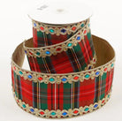 Shop For 2.5" Multi Plaid Jewel Gold Trim Ribbon (5 Yards)
