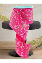 Shop For 2.5" Multi Swirls Glitter Ribbon: Hot Pink/Lime/White (10 Yard)