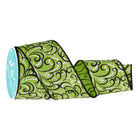 Shop For 2.5" Multi Swirls Glitter Ribbon: Lime Green/Black (10 Yard)