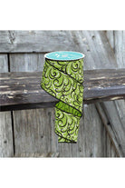 Shop For 2.5" Multi Swirls Glitter Ribbon: Lime Green/Black (10 Yard)