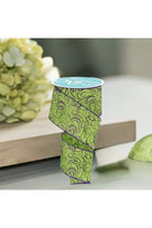 Shop For 2.5" Multi Swirls Glitter Ribbon: Lime Green/Purple (10 Yard) at Michelle's aDOORable Creations