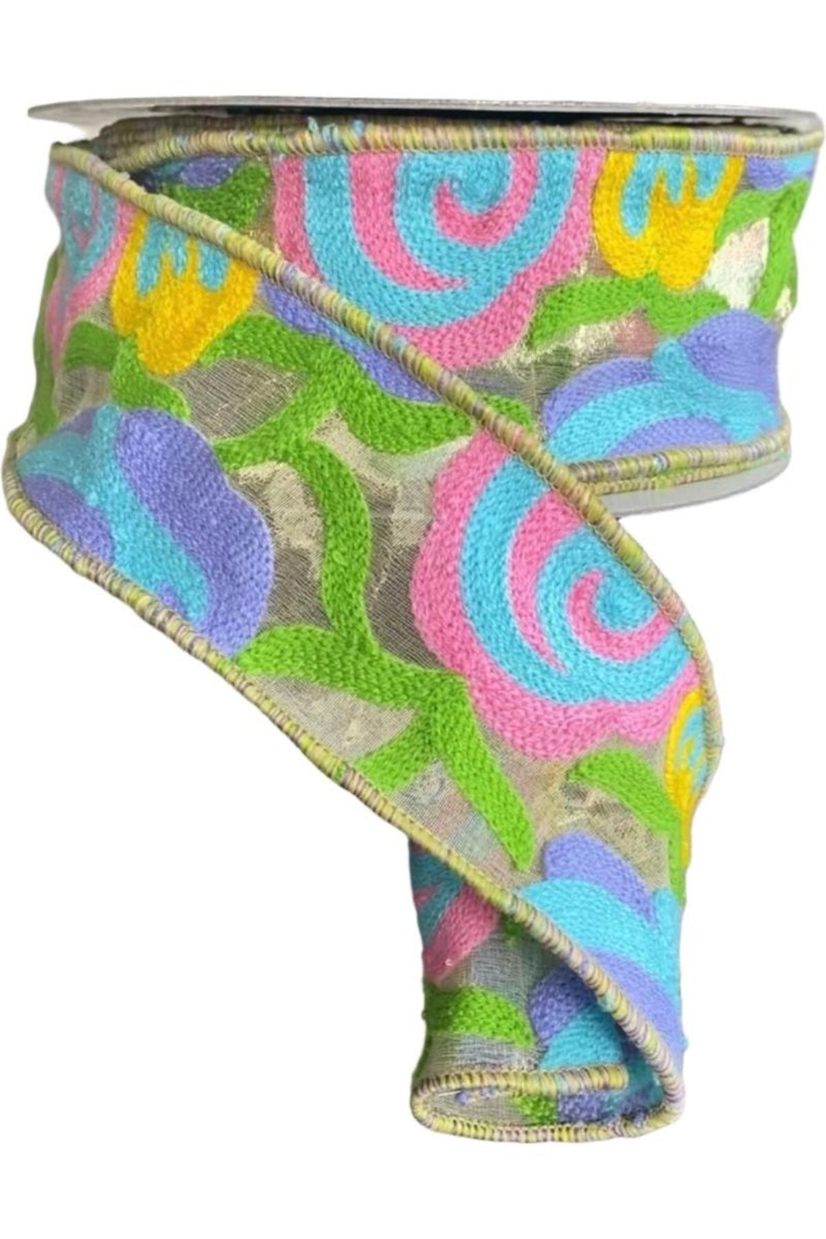 Shop For 2.5" Multifloral Pastel Folk Art Ribbon (10 Yards)