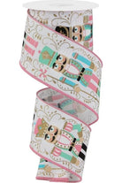 Shop For 2.5" Nutcracker Ribbon: White/Pink (10 Yards)