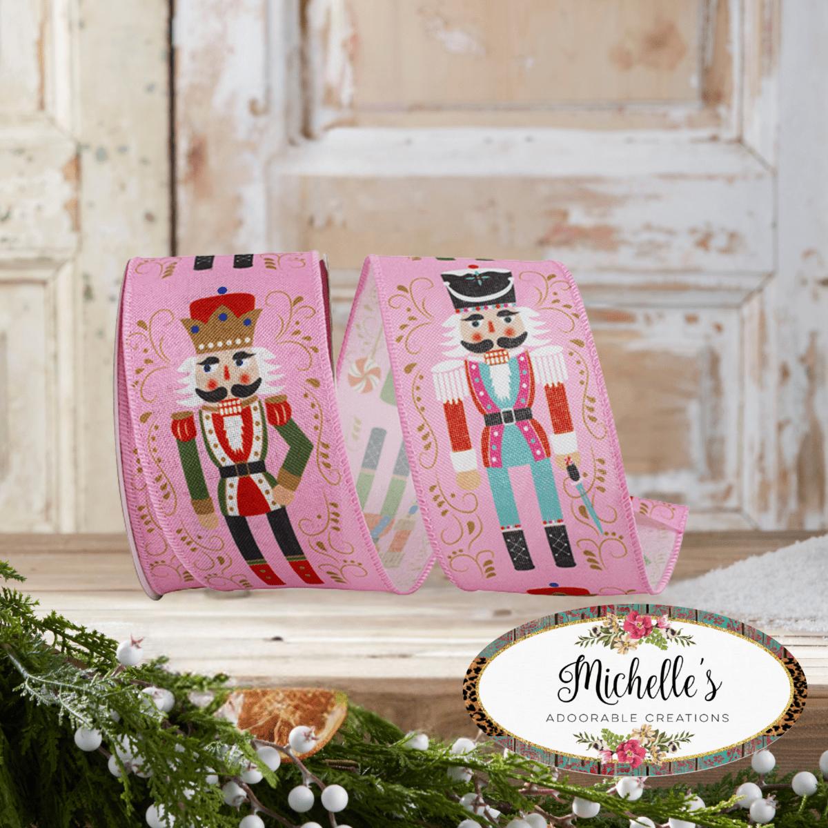 Shop For 2.5" Nutcracker Scroll Ribbon: Pink (10 Yards)