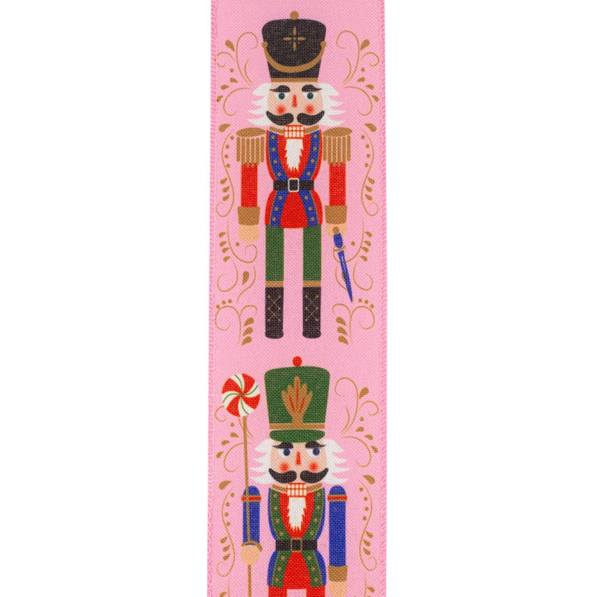 Shop For 2.5" Nutcracker Scroll Ribbon: Pink (10 Yards)