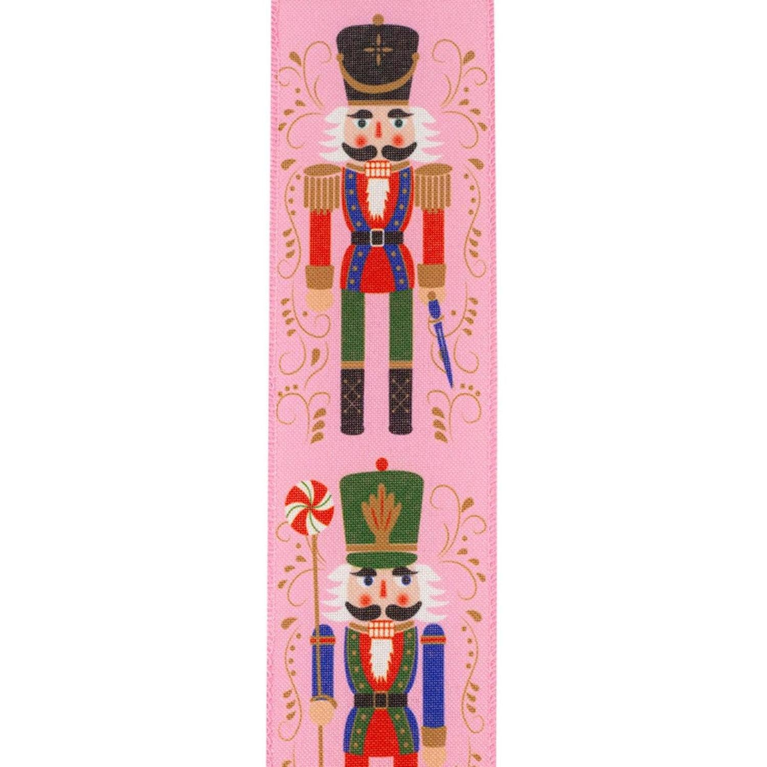 Shop For 2.5" Nutcracker Scroll Ribbon: Pink (10 Yards)