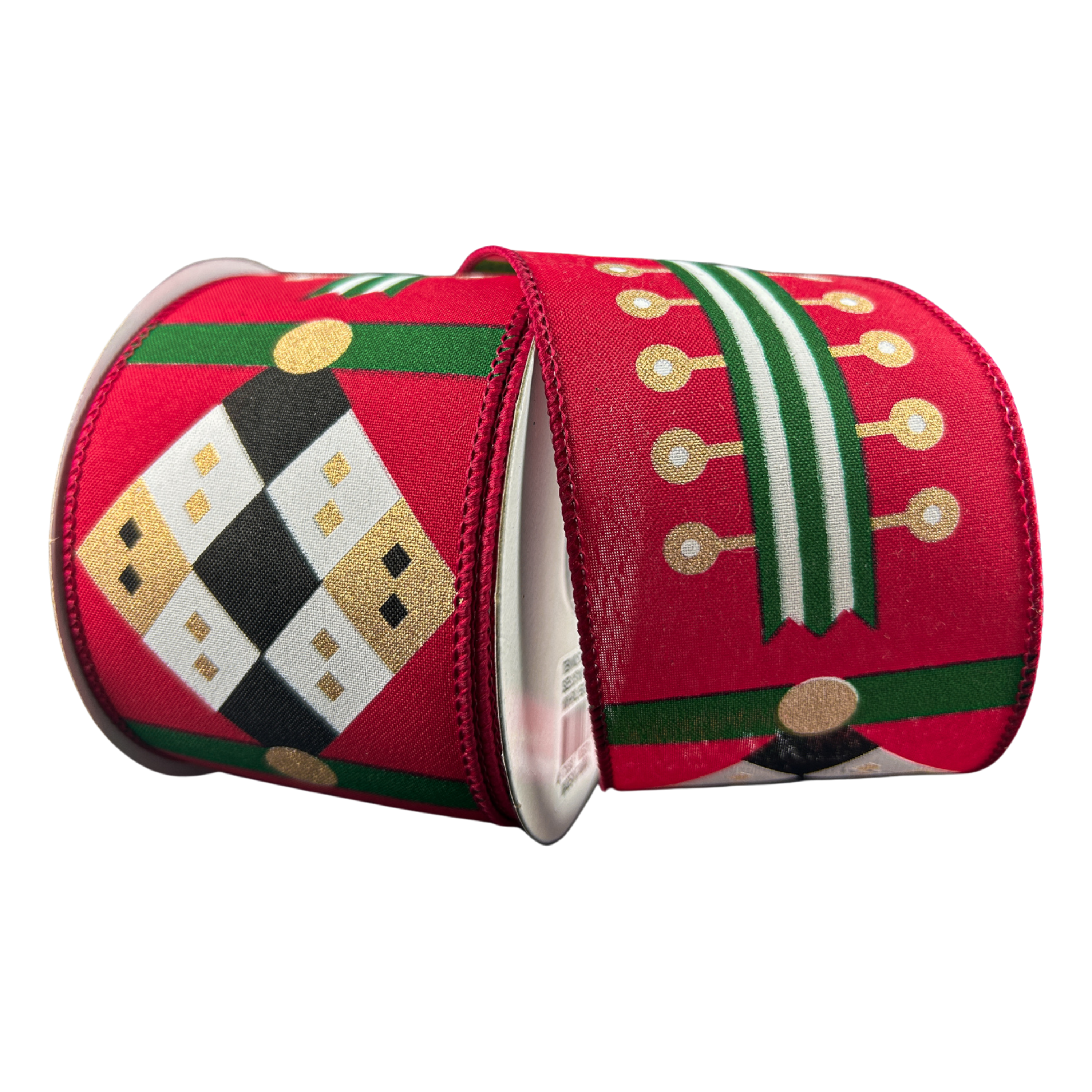 Shop For 2.5" Nutcracker Stripes & Patterns Ribbon: Red & Green (10 Yards)