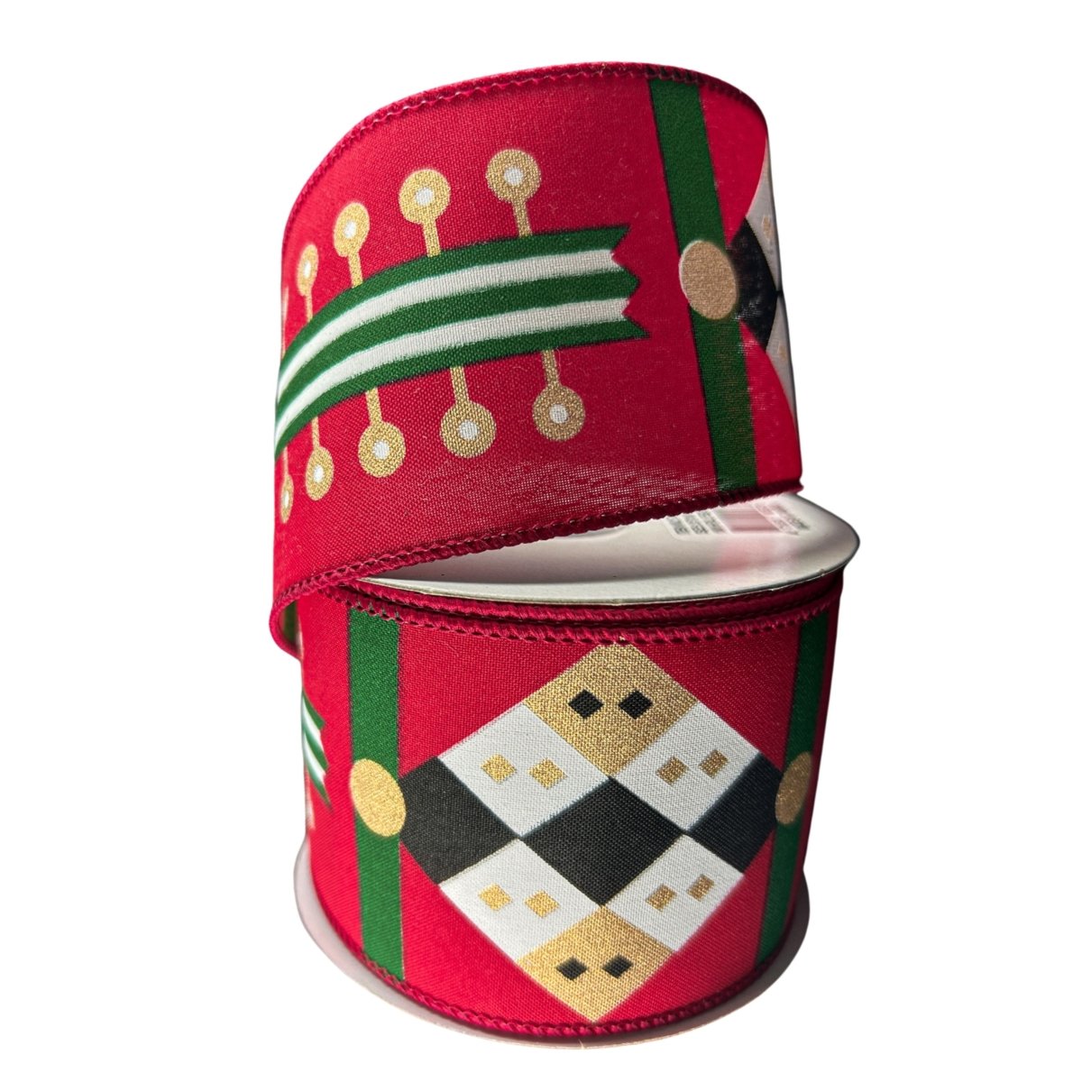 Shop For 2.5" Nutcracker Stripes & Patterns Ribbon: Red & Green (10 Yards)