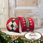 Shop For 2.5" Nutcracker Stripes & Patterns Ribbon: Red & Green (10 Yards)