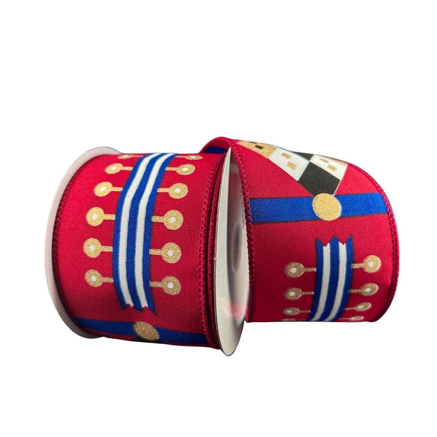 2.5" Nutcracker Stripes Ribbon: Red & Blue