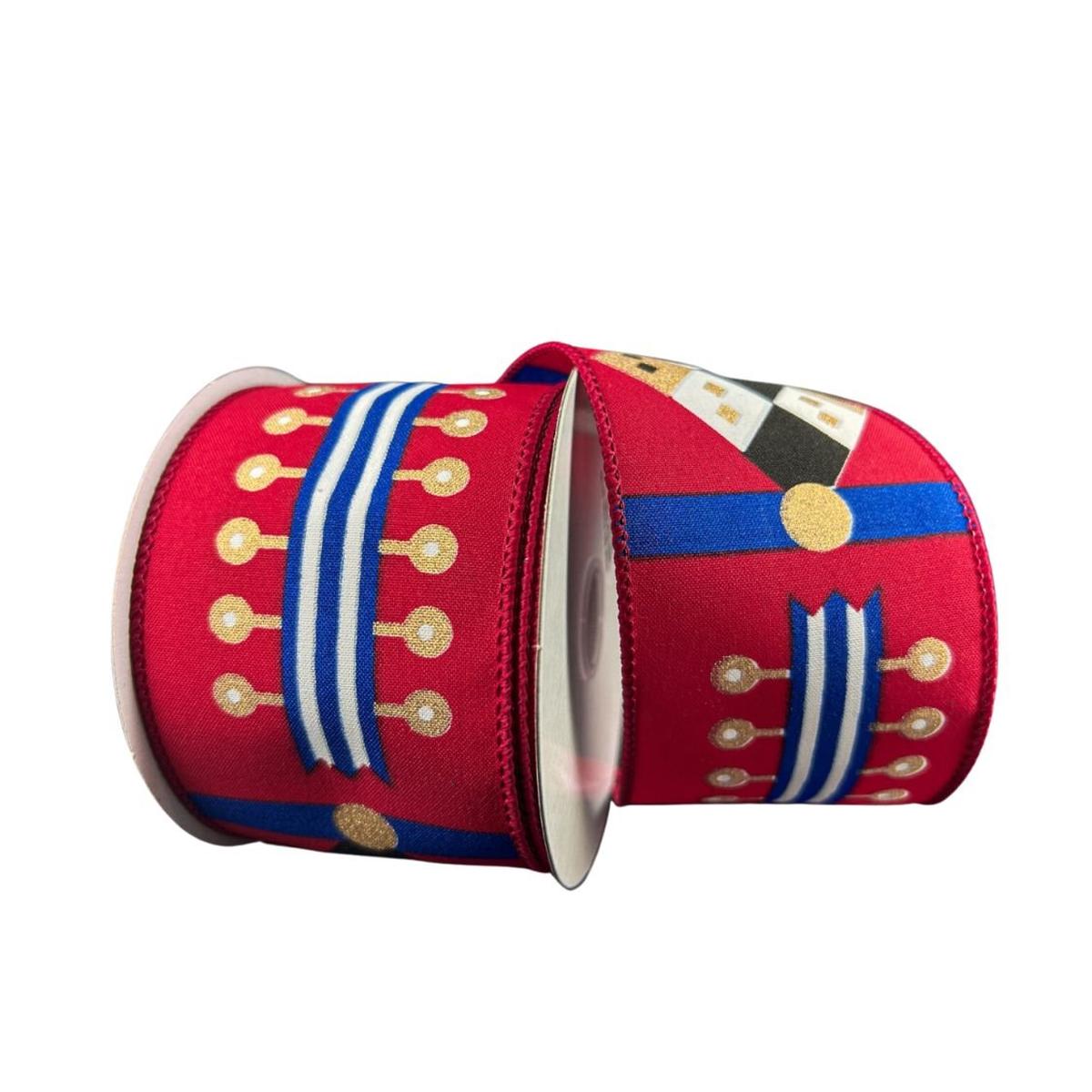 Shop For 2.5" Nutcracker Stripes Ribbon: Red, Blue and Green (10 Yards) at Michelle's aDOORable Creations