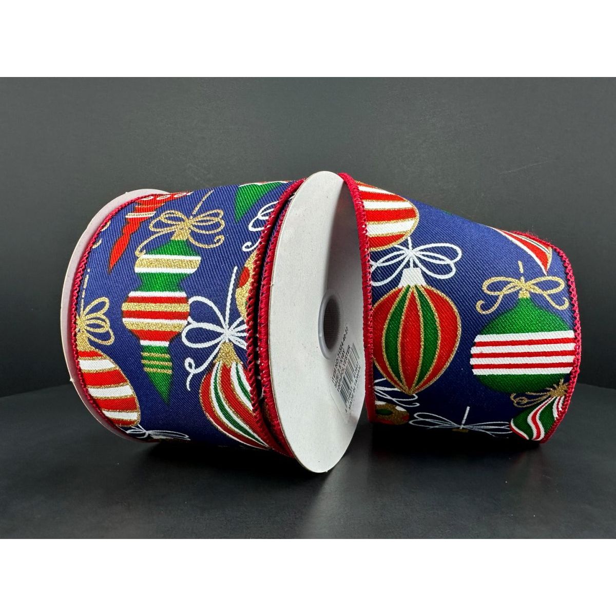 Shop For 2.5" Ornament Ribbon: Navy, Red, Green, Gold (10 Yards) at Michelle's aDOORable Creations
