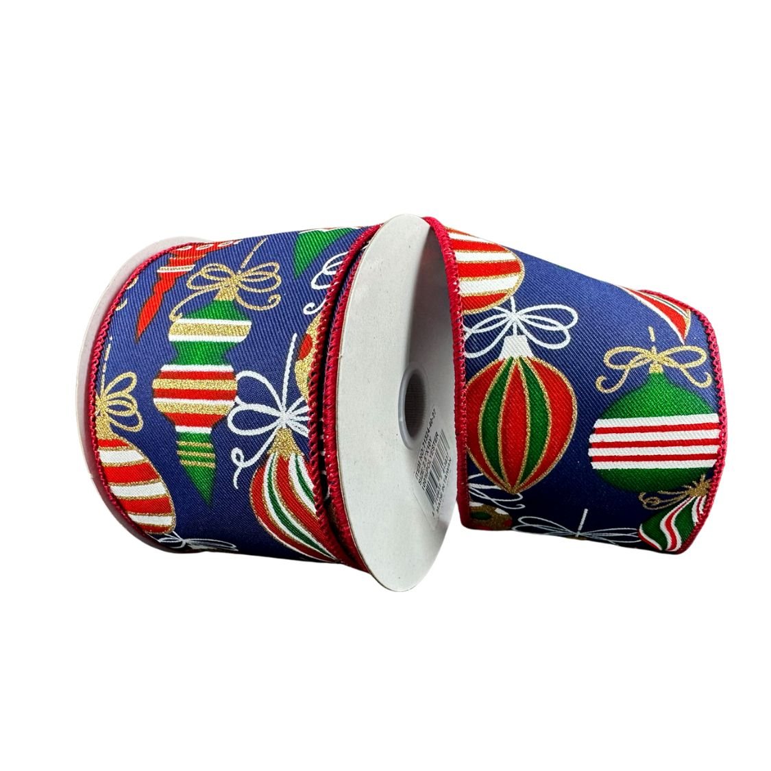 Shop For 2.5" Ornament Ribbon: Navy, Red, Green, Gold (10 Yards) at Michelle's aDOORable Creations