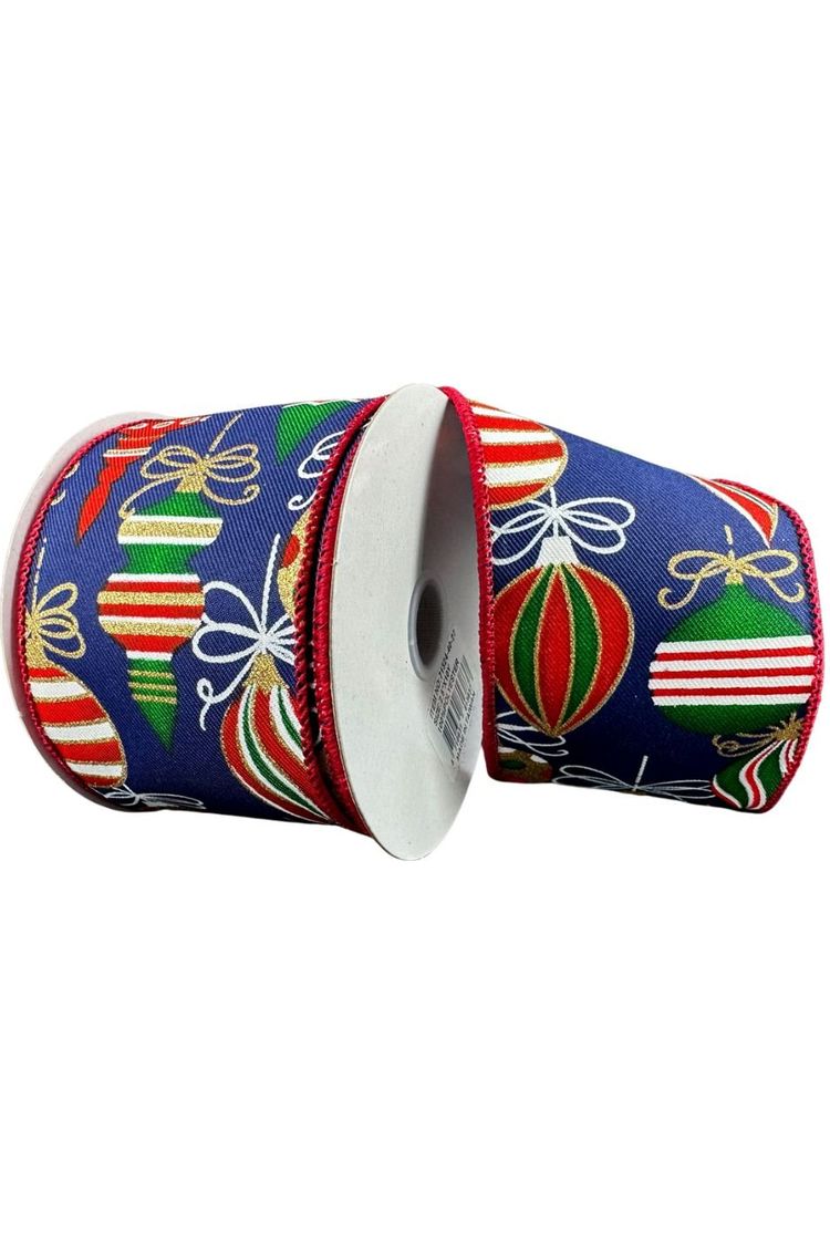 Shop For 2.5" Ornament Ribbon: Navy, Red, Green, Gold (10 Yards) at Michelle's aDOORable Creations