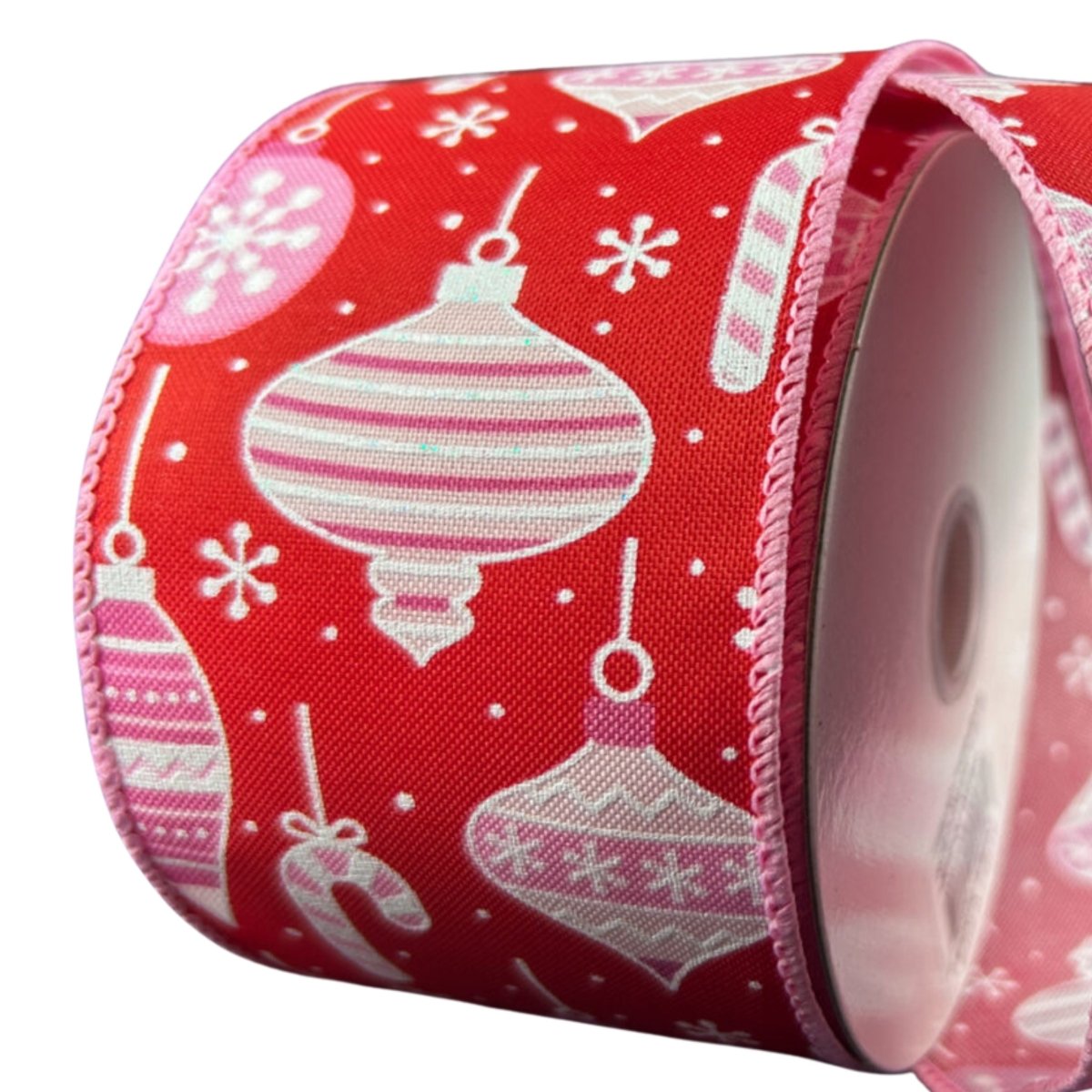 Shop For 2.5" Ornament Ribbon: Red, Pink, and White (10 Yards)