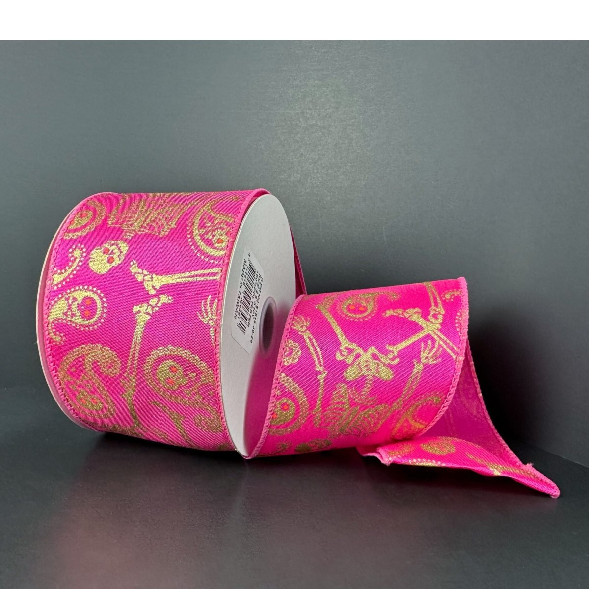 Shop For 2.5" Paisley Skull Halloween Ribbon: Fuchsia (10 Yards)