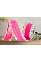 Shop For 2.5" Pastel Border Ribbon: Hot Pink (10 Yards)