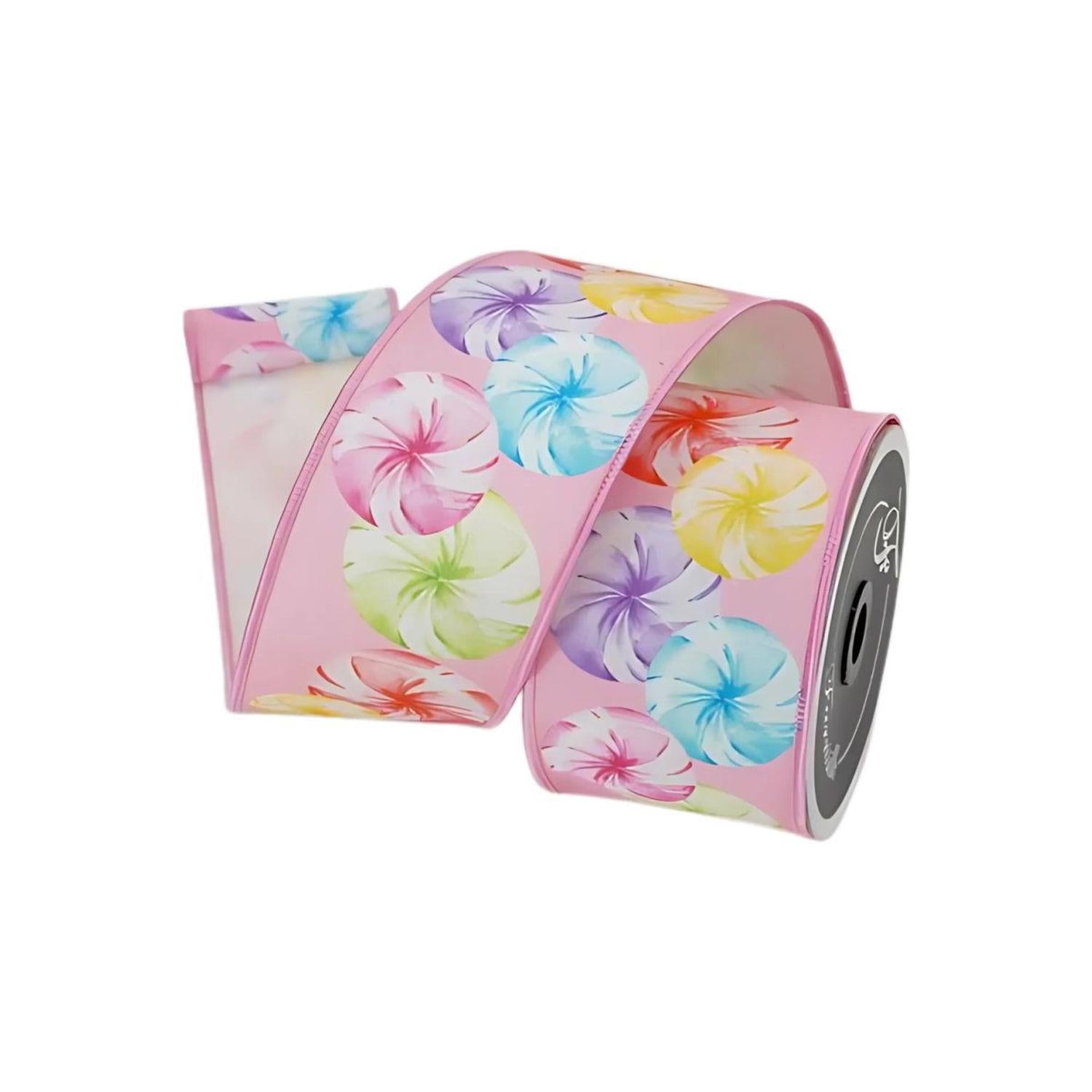 2.5" Pastel Peppermints Ribbon: Pink