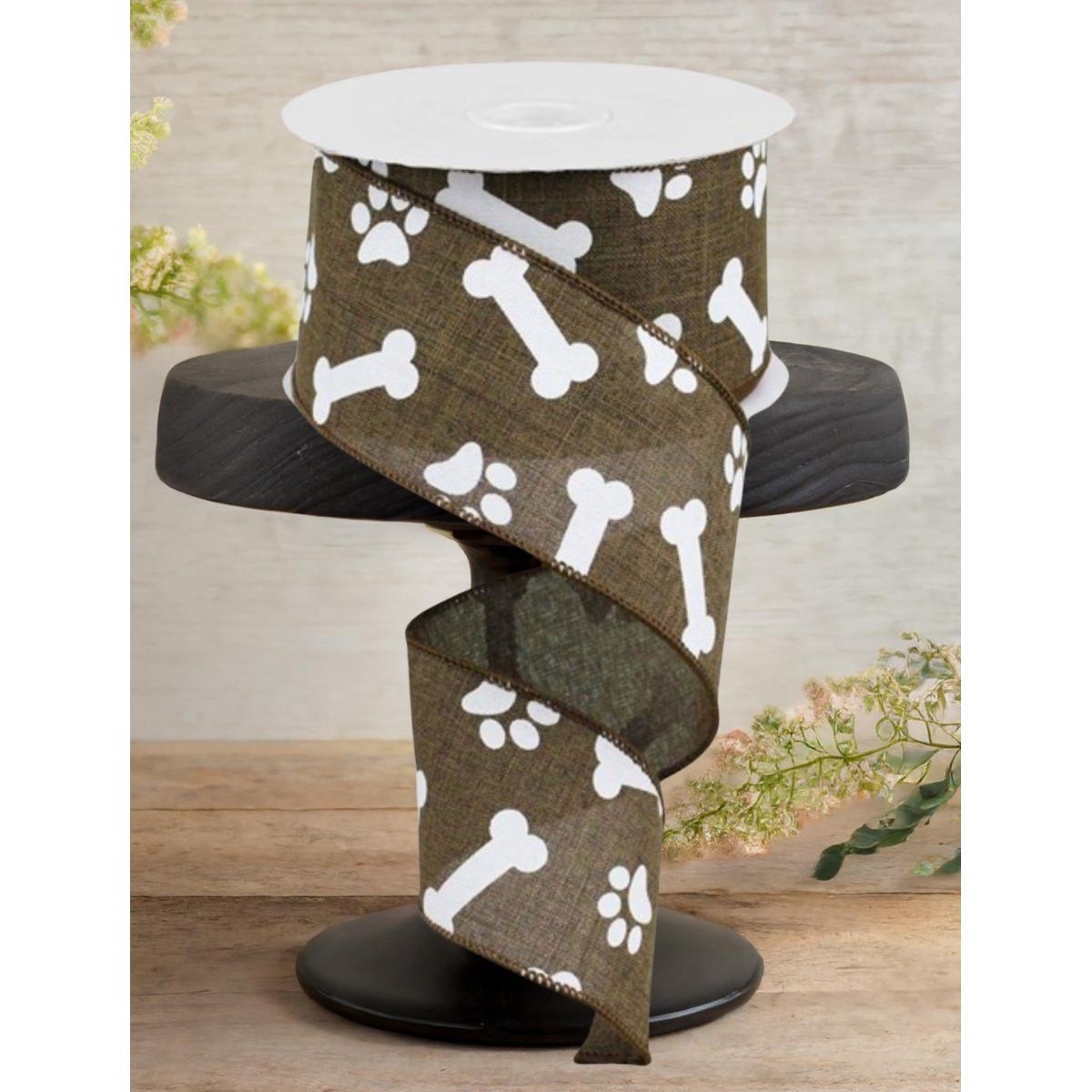 Shop For 2.5" Paw Print Royal Ribbon: Tan (10 Yards)