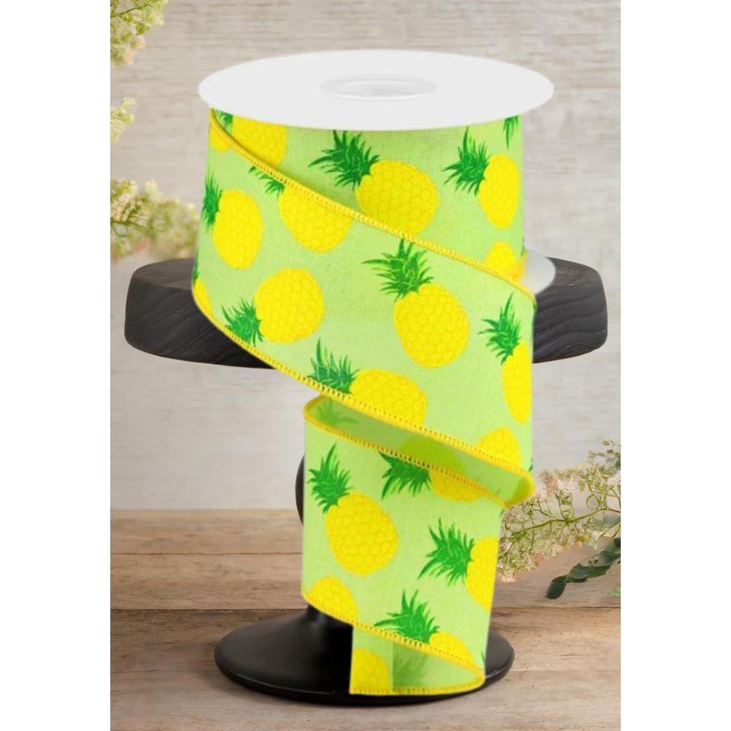 Shop For 2.5" Pineapple Royal Ribbon: Green (10 Yards)