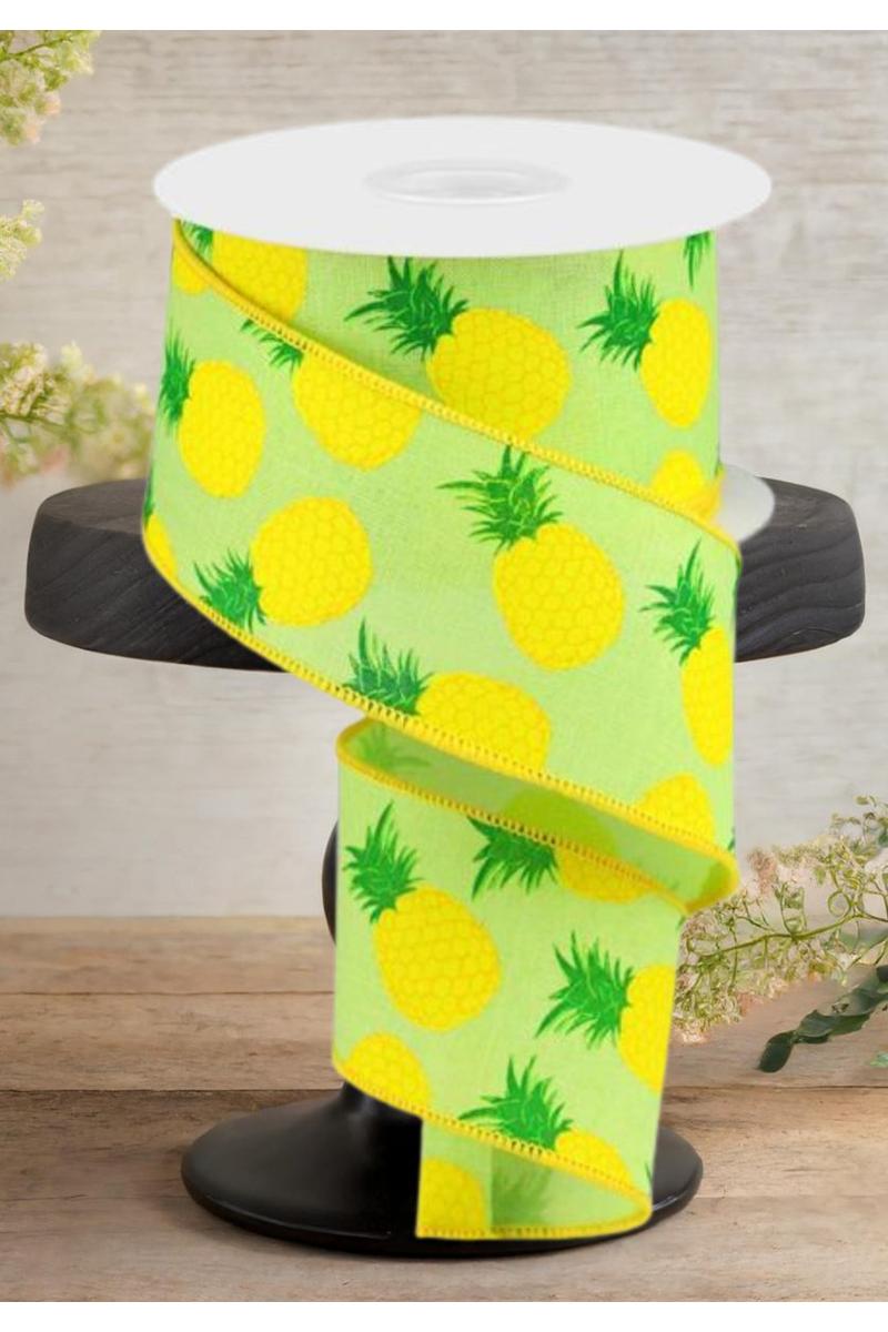 Shop For 2.5" Pineapple Royal Ribbon: Green (10 Yards)