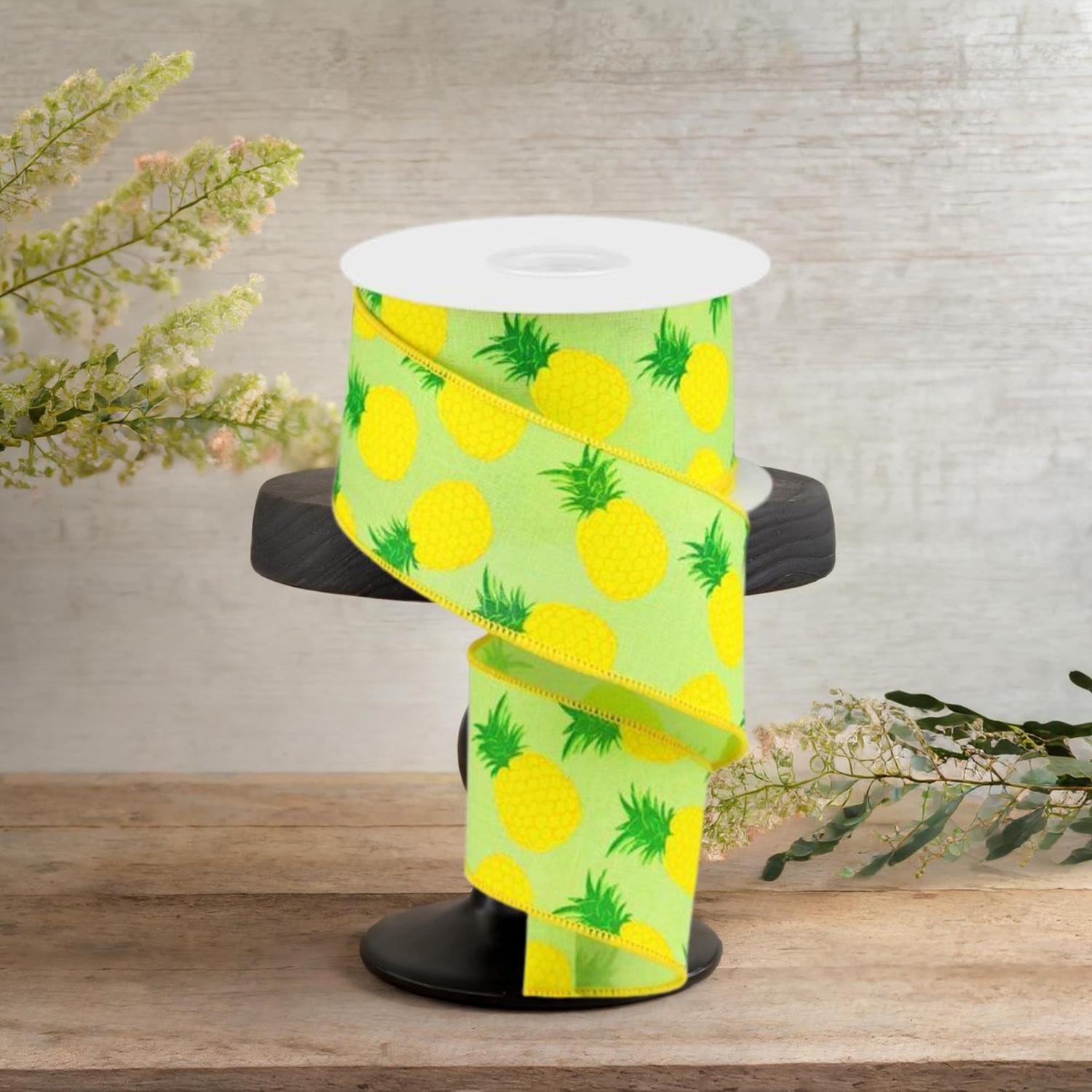 Shop For 2.5" Pineapple Royal Ribbon: Green (10 Yards)